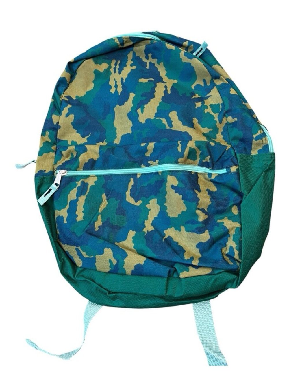 Childrens Large Green Blue Camo Backpack Hiking School Bag Lightweight 16 in NWT
